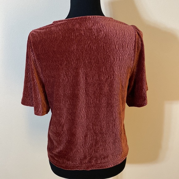 Madewell texture & thread velvet flutter sleeve top - Picture 3 of 4